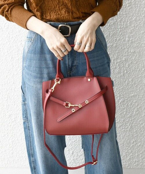 SHIPS / シップス ハンドバッグ | SHIPS any: ベルト デザイン 2WAY スクエア バッグ | 詳細20