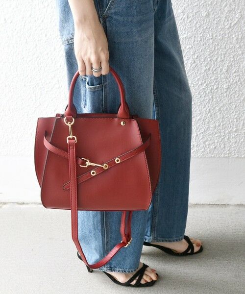 SHIPS / シップス ハンドバッグ | SHIPS any: ベルト デザイン 2WAY スクエア バッグ | 詳細17