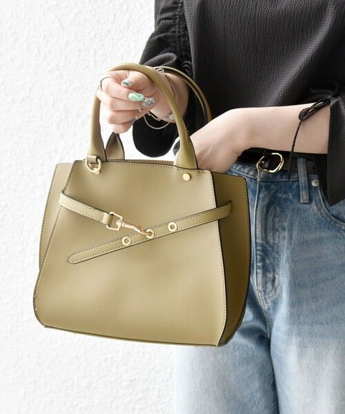 SHIPS / シップス ハンドバッグ | SHIPS any: ベルト デザイン 2WAY スクエア バッグ | 詳細26