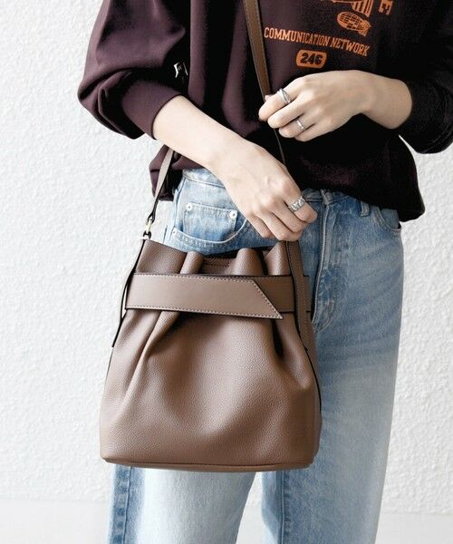 SHIPS / シップス ショルダーバッグ | 《一部追加予約》SHIPS any: ベルト デザイン 巾着 ショルダー バッグ | 詳細10