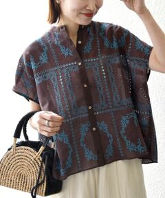 SHIPS / シップス シャツ・ブラウス | 《一部追加予約》SHIPS any:〈手洗い可能〉エンブロイダリー レース シアー フレンチスリーブ シャツ