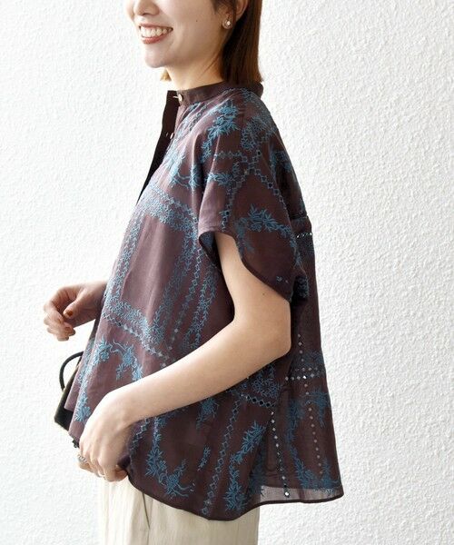 SHIPS / シップス シャツ・ブラウス | 《一部追加予約》SHIPS any:〈手洗い可能〉エンブロイダリー レース シアー フレンチスリーブ シャツ | 詳細14