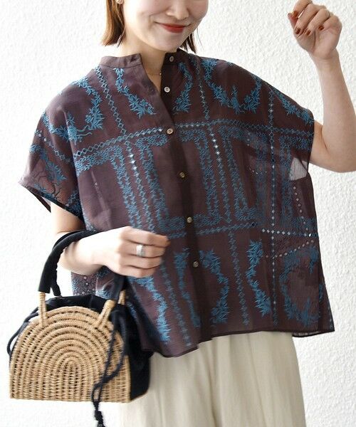 SHIPS / シップス シャツ・ブラウス | 《一部追加予約》SHIPS any:〈手洗い可能〉エンブロイダリー レース シアー フレンチスリーブ シャツ | 詳細17