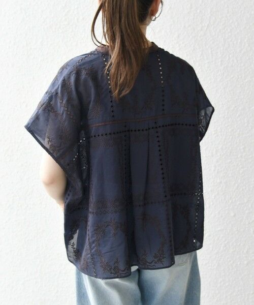 SHIPS / シップス シャツ・ブラウス | SHIPS any:〈手洗い可能〉エンブロイダリー レース シアー フレンチスリーブ シャツ | 詳細15