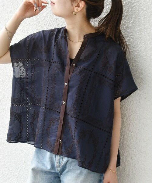 SHIPS / シップス シャツ・ブラウス | 《一部追加予約》SHIPS any:〈手洗い可能〉エンブロイダリー レース シアー フレンチスリーブ シャツ | 詳細24