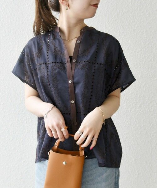 SHIPS / シップス シャツ・ブラウス | 《一部追加予約》SHIPS any:〈手洗い可能〉エンブロイダリー レース シアー フレンチスリーブ シャツ | 詳細25