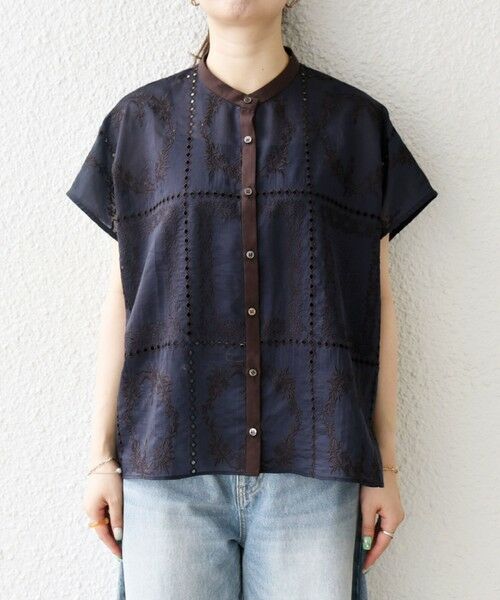 SHIPS / シップス シャツ・ブラウス | SHIPS any:〈手洗い可能〉エンブロイダリー レース シアー フレンチスリーブ シャツ | 詳細24