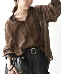 SHIPS / シップス シャツ・ブラウス | SHIPS any:〈手洗い可能〉シアー ドット レギュラーカラー ギャザー シャツ