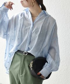 SHIPS / シップス シャツ・ブラウス | 《追加予約》【WEB限定】SHIPS any:〈手洗い可能〉シアー ドット レギュラーカラー ギャザー シャツ