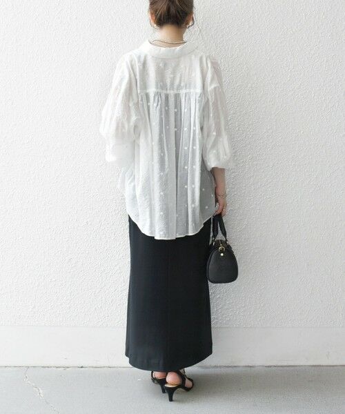 SHIPS / シップス シャツ・ブラウス | SHIPS any:〈手洗い可能〉シアー ドット レギュラーカラー ギャザー シャツ | 詳細2