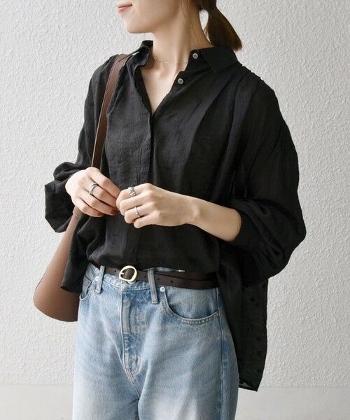 SHIPS / シップス シャツ・ブラウス | SHIPS any:〈手洗い可能〉シアー ドット レギュラーカラー ギャザー シャツ | 詳細14