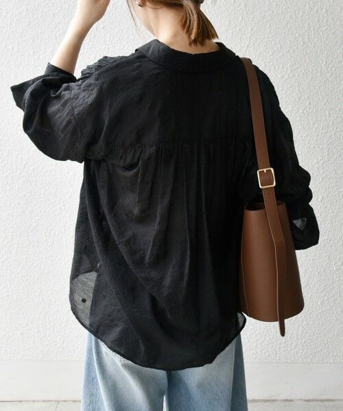 SHIPS / シップス シャツ・ブラウス | SHIPS any:〈手洗い可能〉シアー ドット レギュラーカラー ギャザー シャツ | 詳細17