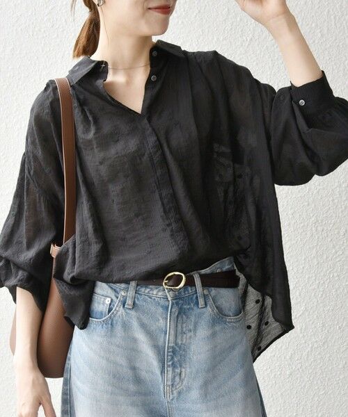 SHIPS / シップス シャツ・ブラウス | SHIPS any:〈手洗い可能〉シアー ドット レギュラーカラー ギャザー シャツ | 詳細18