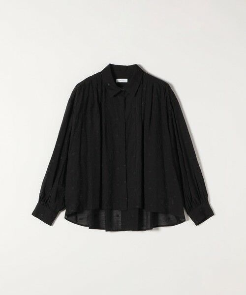 SHIPS any 柄 ブラウス Tシャツ SHIPS any:〈手洗い可能〉シアー ドット レギュラーカラー