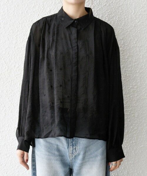 SHIPS / シップス シャツ・ブラウス | SHIPS any:〈手洗い可能〉シアー ドット レギュラーカラー ギャザー シャツ | 詳細22