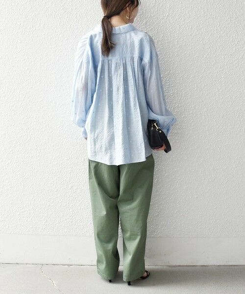 SHIPS / シップス シャツ・ブラウス | 《追加予約》【WEB限定】SHIPS any:〈手洗い可能〉シアー ドット レギュラーカラー ギャザー シャツ | 詳細28