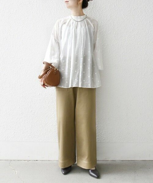 SHIPS / シップス シャツ・ブラウス | SHIPS any:〈手洗い可能〉シアー ドット スタンドカラー パフ ギャザー ブラウス | 詳細1