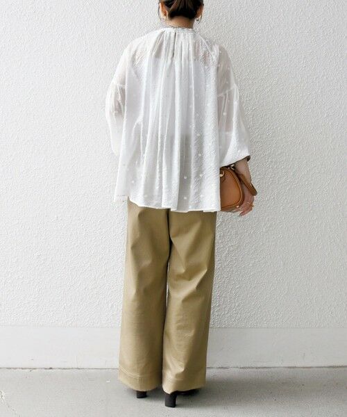 SHIPS / シップス シャツ・ブラウス | SHIPS any:〈手洗い可能〉シアー ドット スタンドカラー パフ ギャザー ブラウス | 詳細2