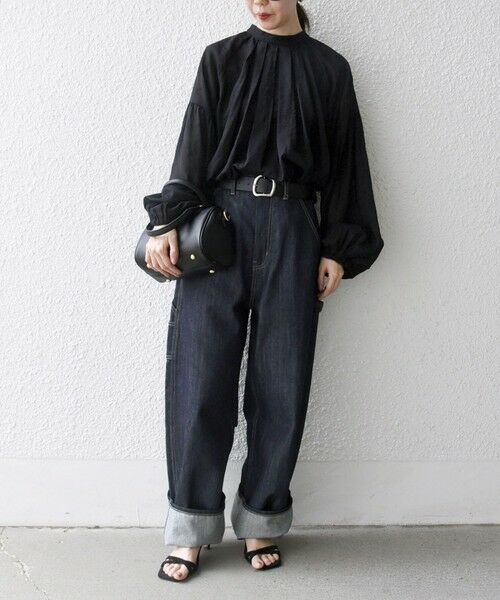 SHIPS / シップス シャツ・ブラウス | SHIPS any:〈手洗い可能〉シアー ドット スタンドカラー パフ ギャザー ブラウス | 詳細15