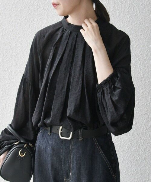 SHIPS / シップス シャツ・ブラウス | SHIPS any:〈手洗い可能〉シアー ドット スタンドカラー パフ ギャザー ブラウス | 詳細17