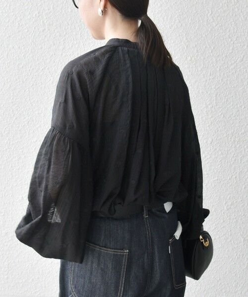 SHIPS / シップス シャツ・ブラウス | SHIPS any:〈手洗い可能〉シアー ドット スタンドカラー パフ ギャザー ブラウス | 詳細19