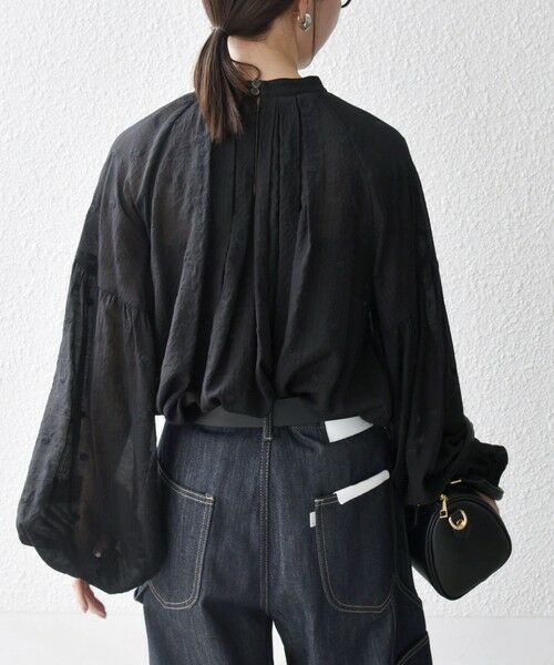 SHIPS / シップス シャツ・ブラウス | SHIPS any:〈手洗い可能〉シアー ドット スタンドカラー パフ ギャザー ブラウス | 詳細20