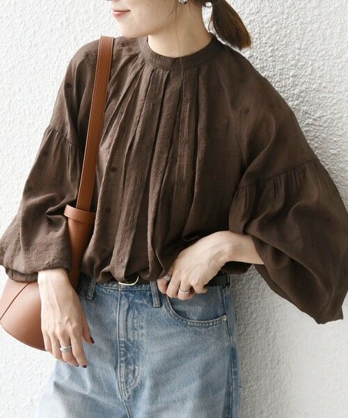 SHIPS / シップス シャツ・ブラウス | SHIPS any:〈手洗い可能〉シアー ドット スタンドカラー パフ ギャザー ブラウス | 詳細27