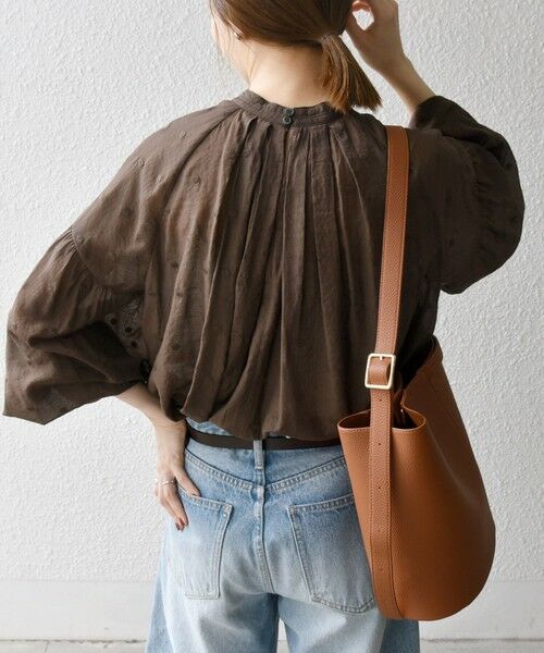 SHIPS / シップス シャツ・ブラウス | SHIPS any:〈手洗い可能〉シアー ドット スタンドカラー パフ ギャザー ブラウス | 詳細30