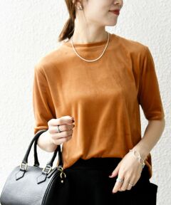 SHIPS / シップス Tシャツ | SHIPS any:〈洗濯機可能〉ポリエステル ベロア ハーフスリーブ コンパクト TEE