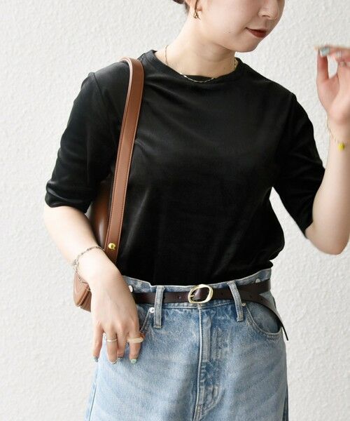 SHIPS / シップス Tシャツ | SHIPS any:〈洗濯機可能〉ポリエステル ベロア ハーフスリーブ コンパクト TEE | 詳細3