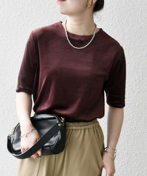 SHIPS / シップス Tシャツ | SHIPS any:〈洗濯機可能〉ポリエステル ベロア ハーフスリーブ コンパクト TEE | 詳細30