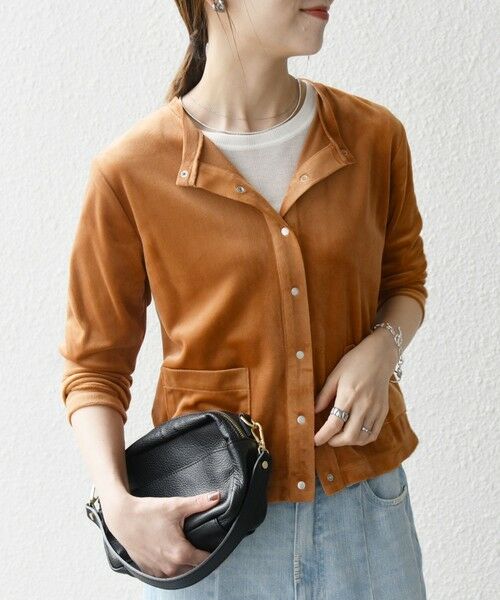 SHIPS / シップス カーディガン・ボレロ | SHIPS any:〈洗濯機可能〉ポリエステル ベロア コンパクト スナップ カーディガン | 詳細13