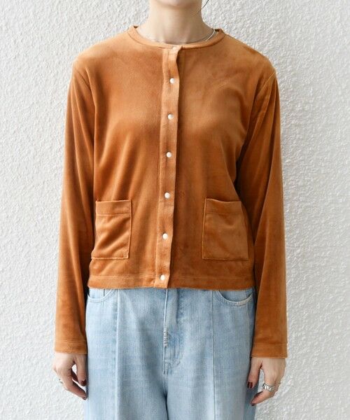 SHIPS / シップス カーディガン・ボレロ | SHIPS any:〈洗濯機可能〉ポリエステル ベロア コンパクト スナップ カーディガン | 詳細25