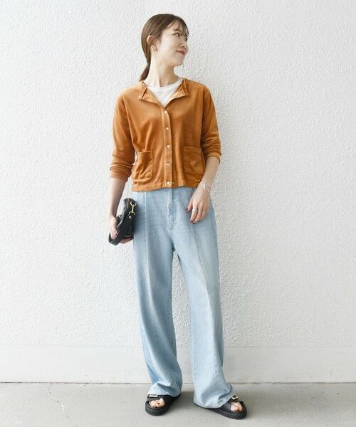 SHIPS / シップス カーディガン・ボレロ | SHIPS any:〈洗濯機可能〉ポリエステル ベロア コンパクト スナップ カーディガン | 詳細11