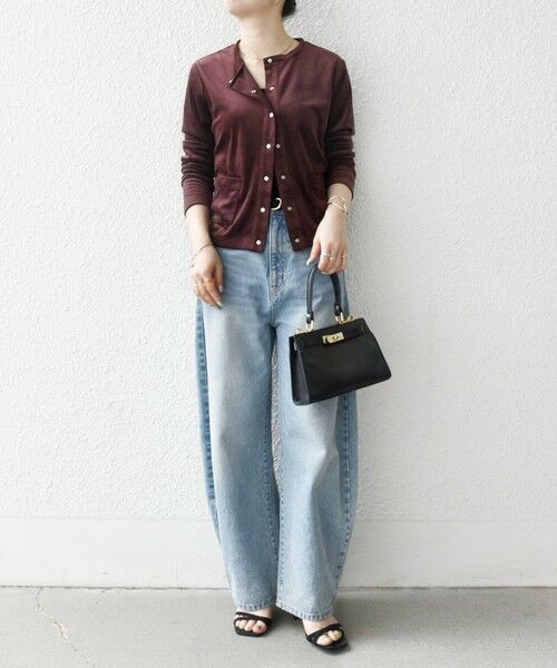 SHIPS / シップス カーディガン・ボレロ | SHIPS any:〈洗濯機可能〉ポリエステル ベロア コンパクト スナップ カーディガン | 詳細30