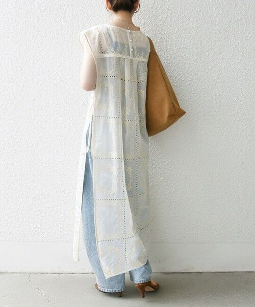 SHIPS / シップス ロング・マキシ丈ワンピース | SHIPS any:〈手洗い可能〉エンブロイダリー レース シアー ワンピース | 詳細3