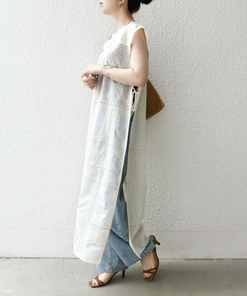 SHIPS / シップス ロング・マキシ丈ワンピース | SHIPS any:〈手洗い可能〉エンブロイダリー レース シアー ワンピース | 詳細4