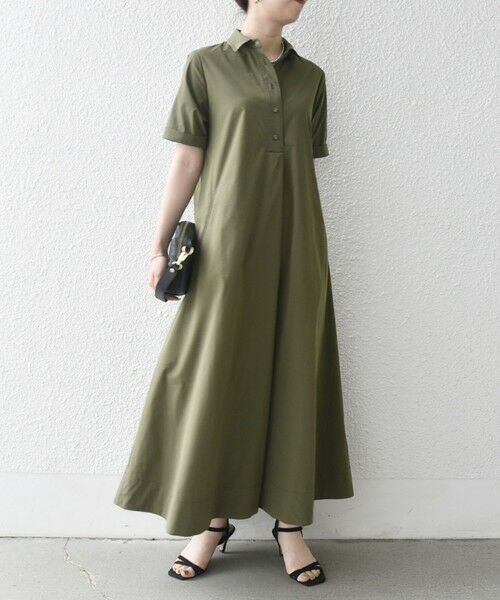 SHIPS / シップス ロング・マキシ丈ワンピース | SHIPS any:〈洗濯機可能〉タイプライター スキッパー フレア シャツ ワンピース | 詳細3