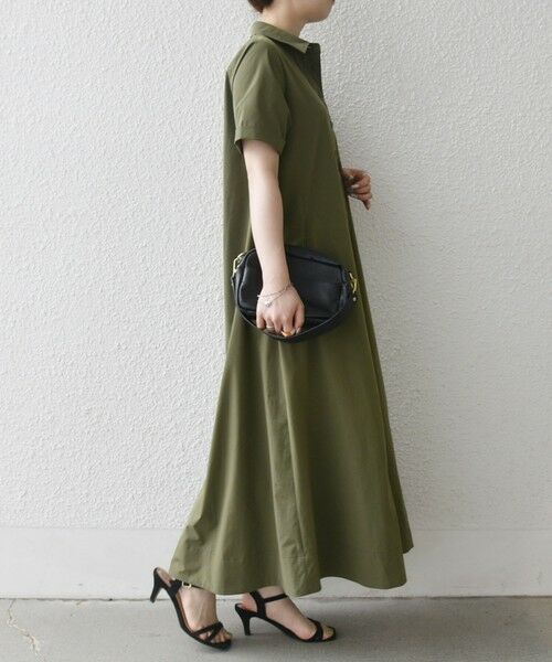 SHIPS / シップス ロング・マキシ丈ワンピース | SHIPS any:〈洗濯機可能〉タイプライター スキッパー フレア シャツ ワンピース | 詳細4