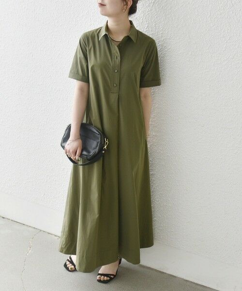 SHIPS / シップス ロング・マキシ丈ワンピース | SHIPS any:〈洗濯機可能〉タイプライター スキッパー フレア シャツ ワンピース | 詳細8