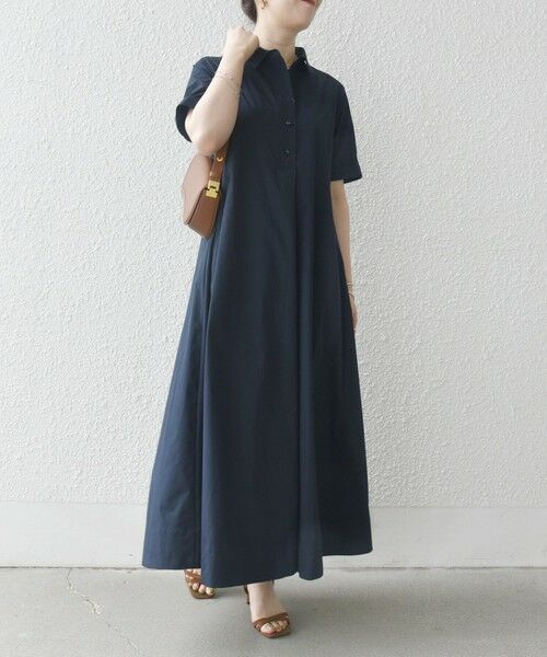 SHIPS / シップス ロング・マキシ丈ワンピース | SHIPS any:〈洗濯機可能〉タイプライター スキッパー フレア シャツ ワンピース | 詳細22