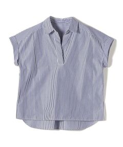 SHIPS / シップス シャツ・ブラウス | innowave:〈手洗い可能〉TC スキッパー フレンチスリーブ ブラウス