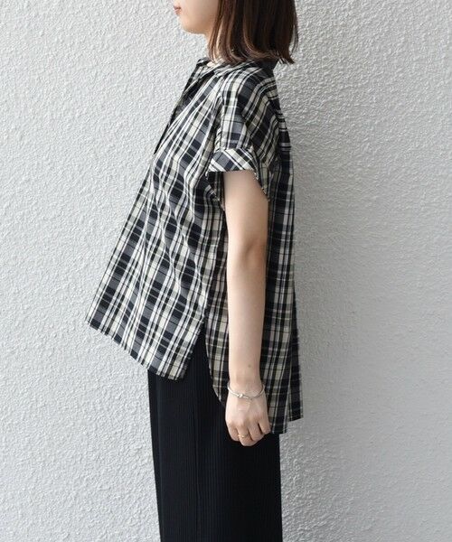 SHIPS / シップス シャツ・ブラウス | innowave:〈手洗い可能〉TC チェック スキッパー フレンチスリーブ ブラウス | 詳細4