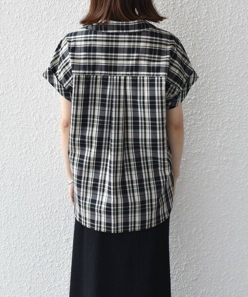 SHIPS / シップス シャツ・ブラウス | innowave:〈手洗い可能〉TC チェック スキッパー フレンチスリーブ ブラウス | 詳細5