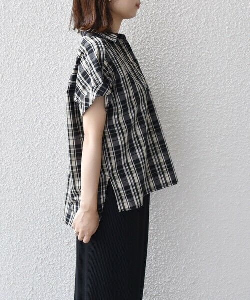 SHIPS / シップス シャツ・ブラウス | innowave:〈手洗い可能〉TC チェック スキッパー フレンチスリーブ ブラウス | 詳細6