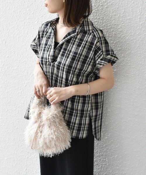 SHIPS / シップス シャツ・ブラウス | innowave:〈手洗い可能〉TC チェック スキッパー フレンチスリーブ ブラウス | 詳細8