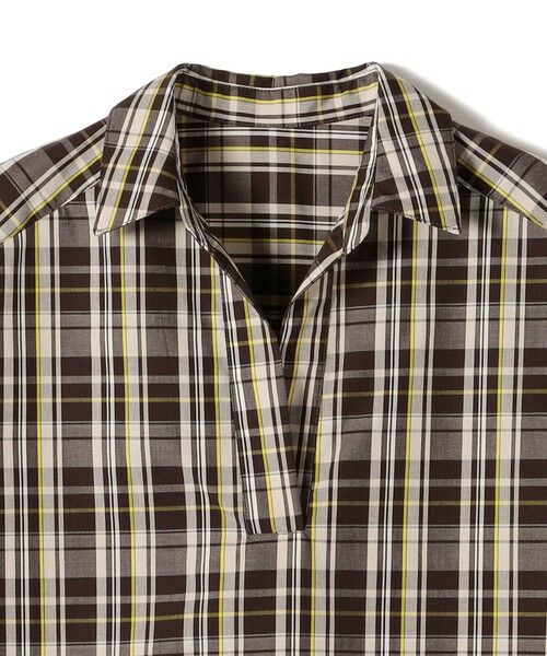 SHIPS / シップス シャツ・ブラウス | innowave:〈手洗い可能〉TC チェック スキッパー フレンチスリーブ ブラウス | 詳細14