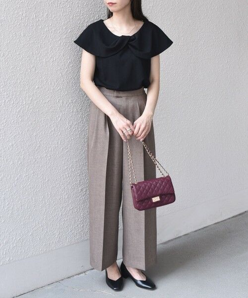 SHIPS / シップス Tシャツ | SHIPS Colors:〈手洗い可能〉ジョーゼット ネジリ カラー トップス | 詳細3