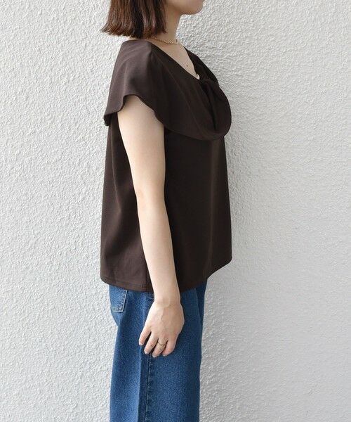 SHIPS / シップス Tシャツ | SHIPS Colors:〈手洗い可能〉ジョーゼット ネジリ カラー トップス | 詳細18