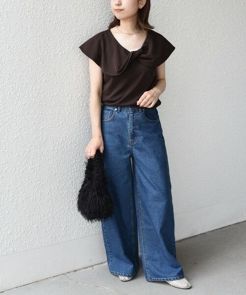 SHIPS / シップス Tシャツ | SHIPS Colors:〈手洗い可能〉ジョーゼット ネジリ カラー トップス | 詳細19